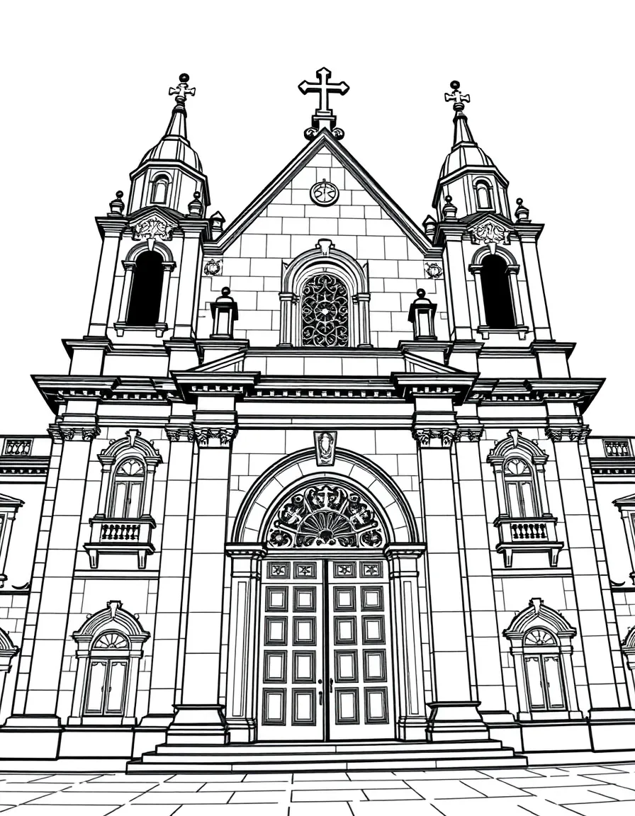 (Philippines) The Baroque San Agustin Church in Manila with its large wooden doors and stone facade