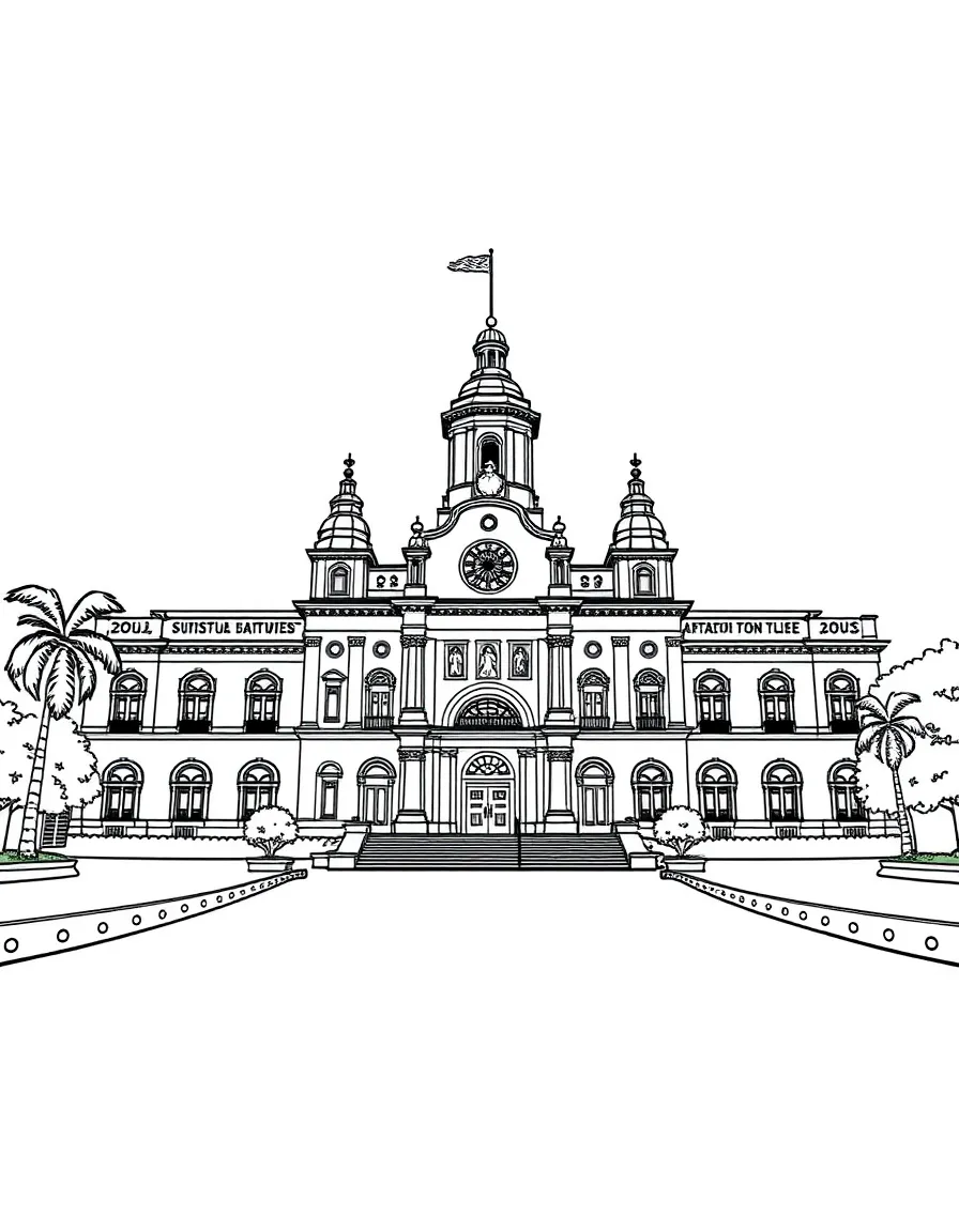 (Philippines) The University of Santo Tomas Main Building in Manila (Asia’s oldest university) with its classic architecture