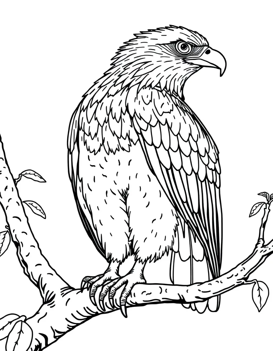 (Philippines) A Philippine eagle (haribon), one of the world’s largest eagles, perched on a tree branch