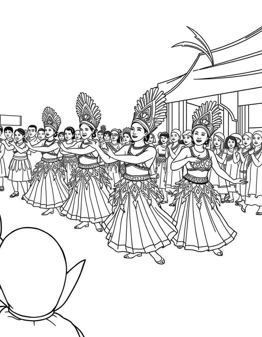 (Philippines) Dancers in bright costumes performing the Sinulog Festival dance in Cebu