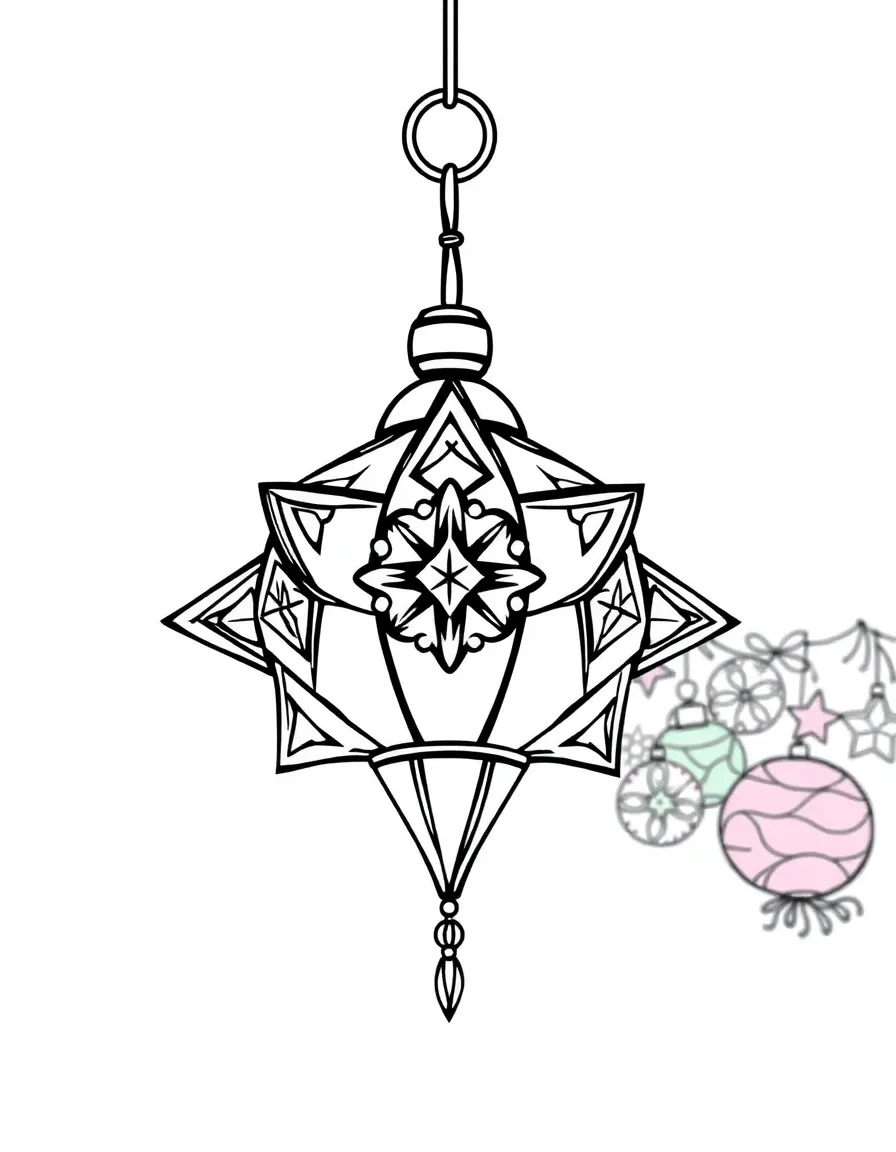 (Philippines) A colorful parol (star-shaped Christmas lantern) hanging and glowing during the holidays