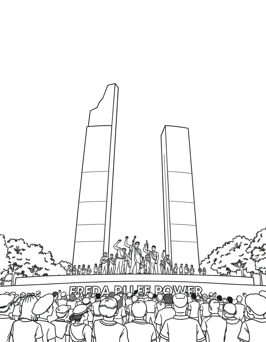 (Philippines) The EDSA People Power Monument in Manila, depicting people standing together for freedom