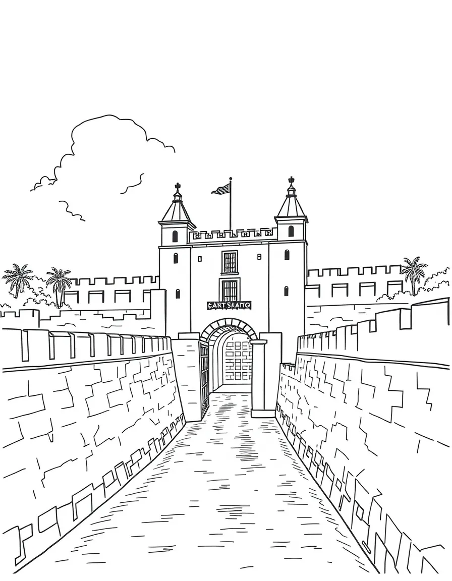 (Philippines) The fortified walls and moat of Fort Santiago in Intramuros, Manila