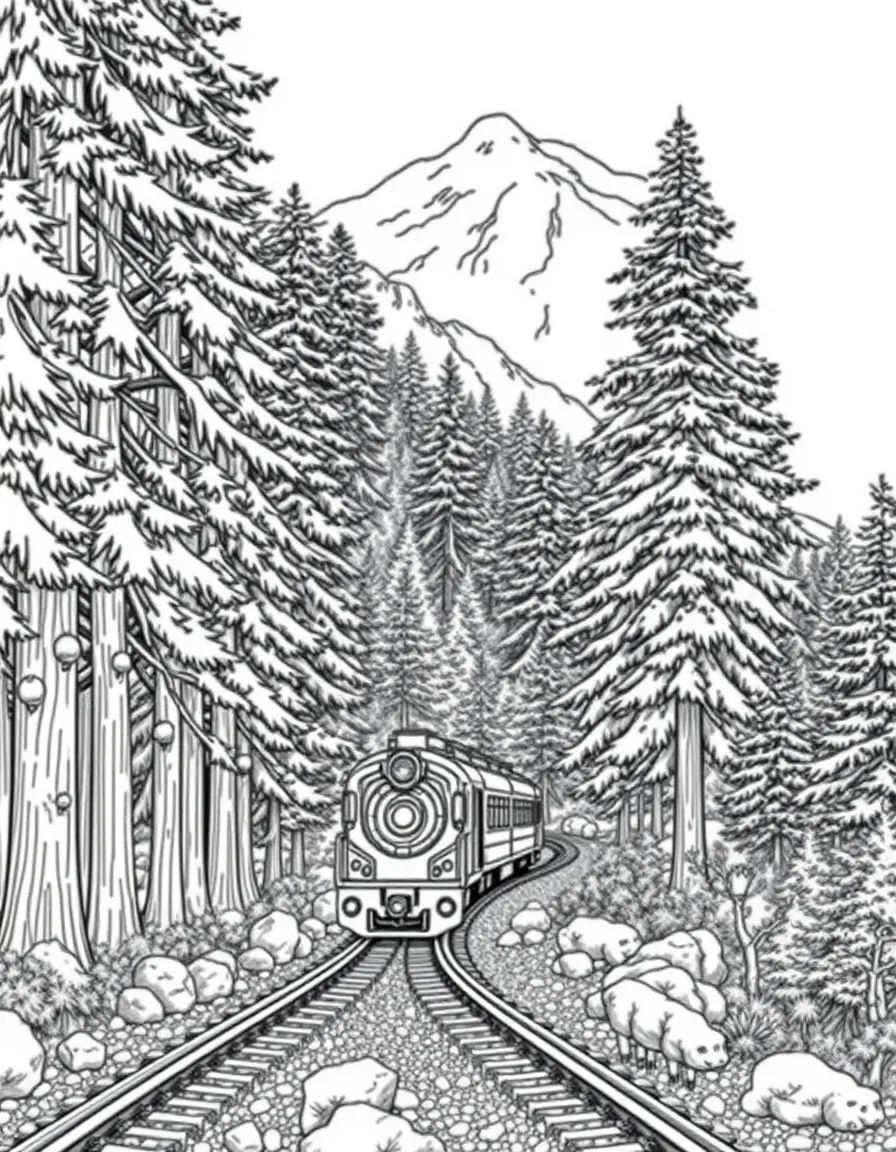 (Taiwan) The Alishan Forest Railway train chugging through giant cedar trees in the mountains