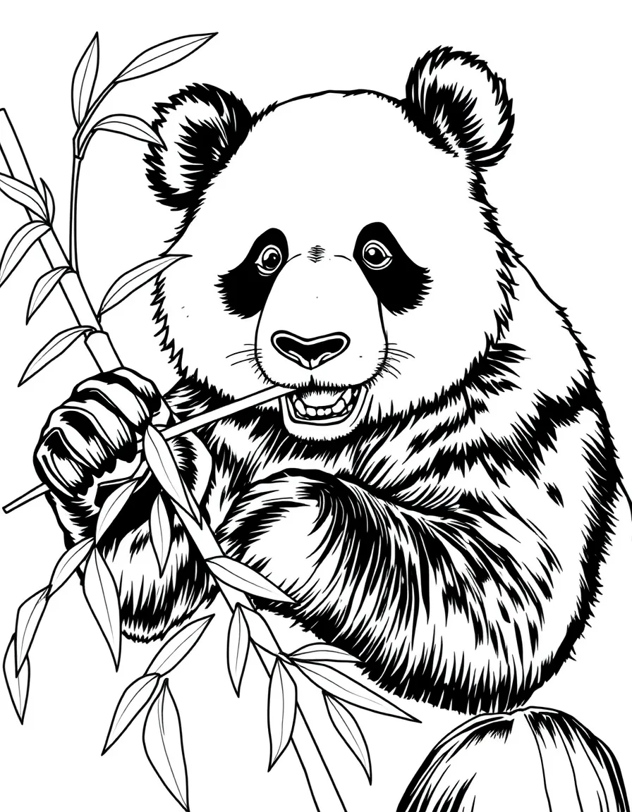 (Taiwan) A giant panda eating bamboo at Taipei Zoo (though pandas are from China, Taiwan has them in the zoo)