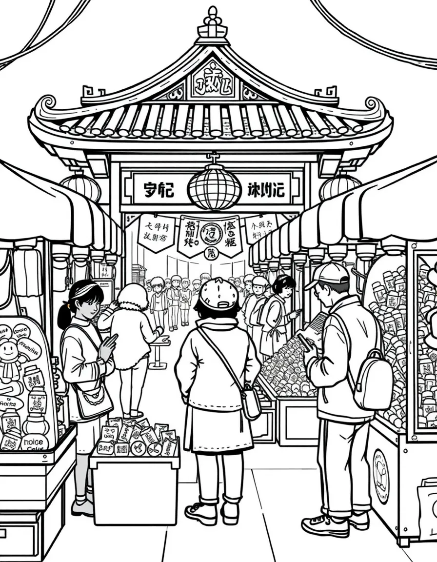 (Taiwan) Vendors at a temple fair selling candy figures and toys during a local festival