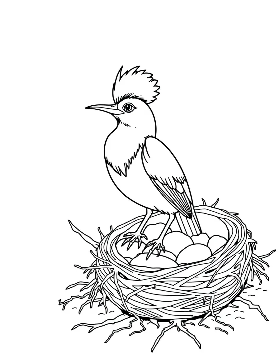 (Argentina) The rufous hornero (national bird of Argentina) perched by its round mud nest.