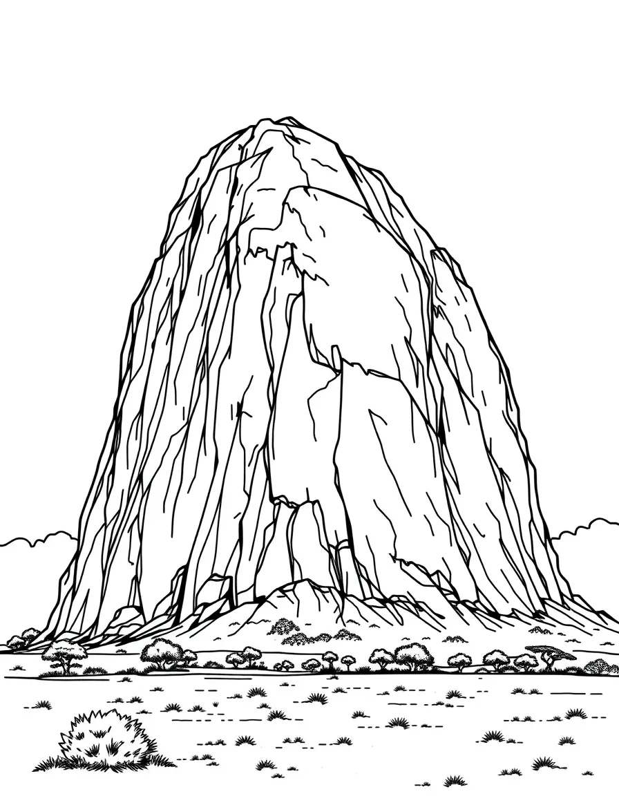 (Nigeria) The massive Zuma Rock monolith rising from the plains near Abuja.