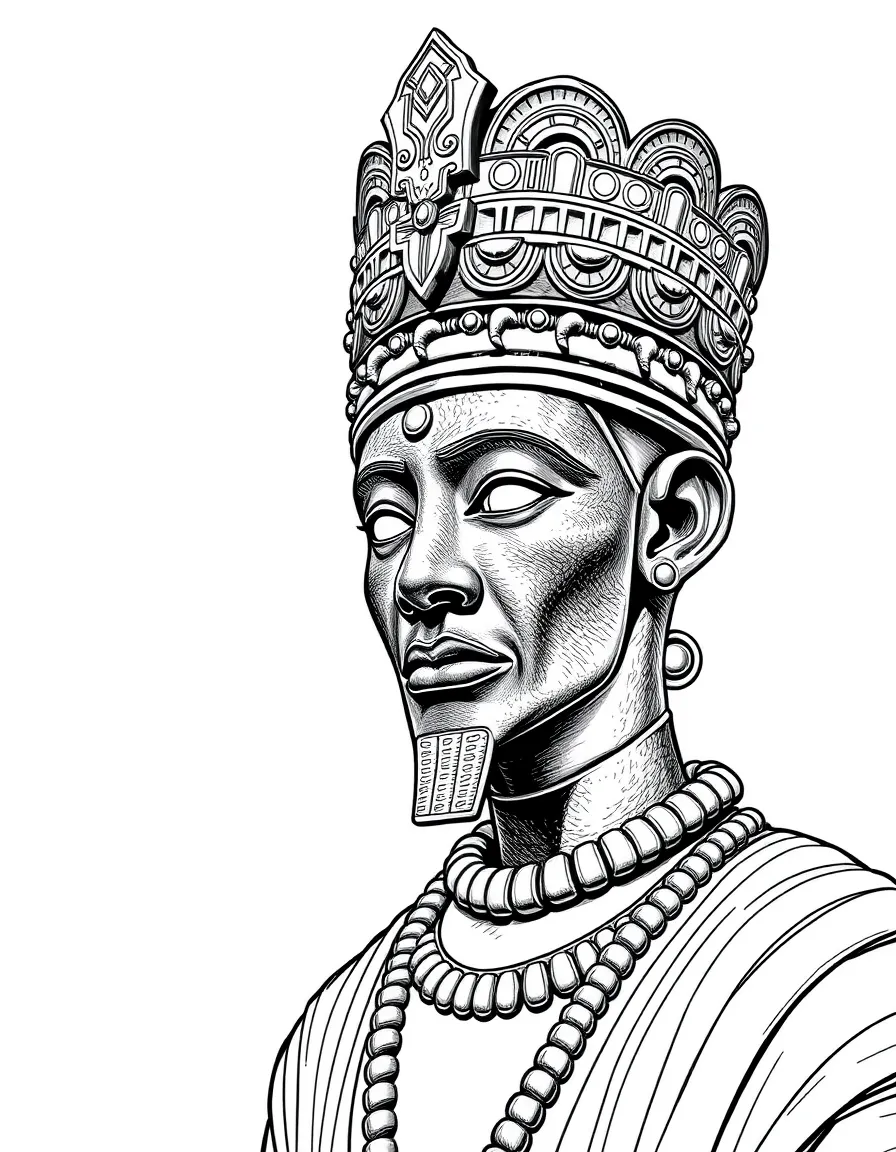 (Nigeria) An ancient bronze sculpture of a Benin king from the historic Kingdom of Benin.