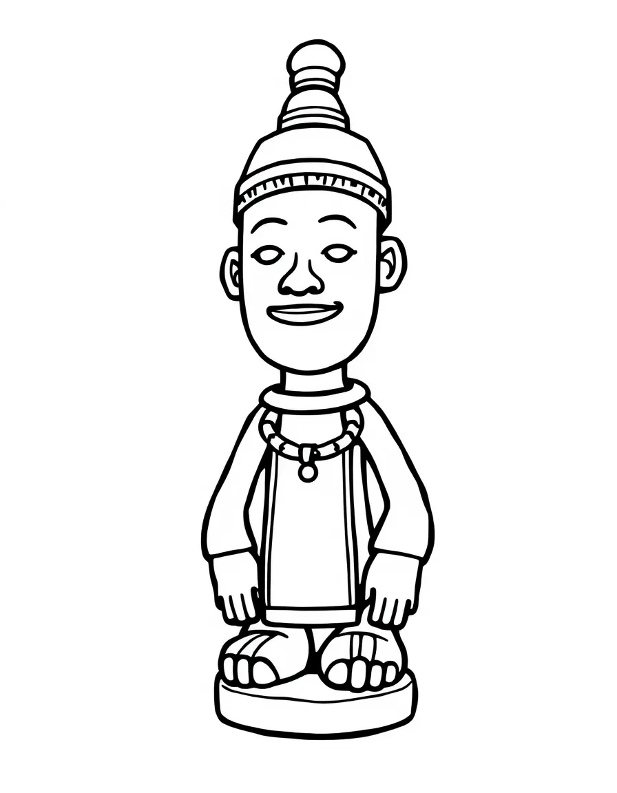 (Nigeria) A traditional Nok terracotta figurine statue from ancient Nigerian culture.