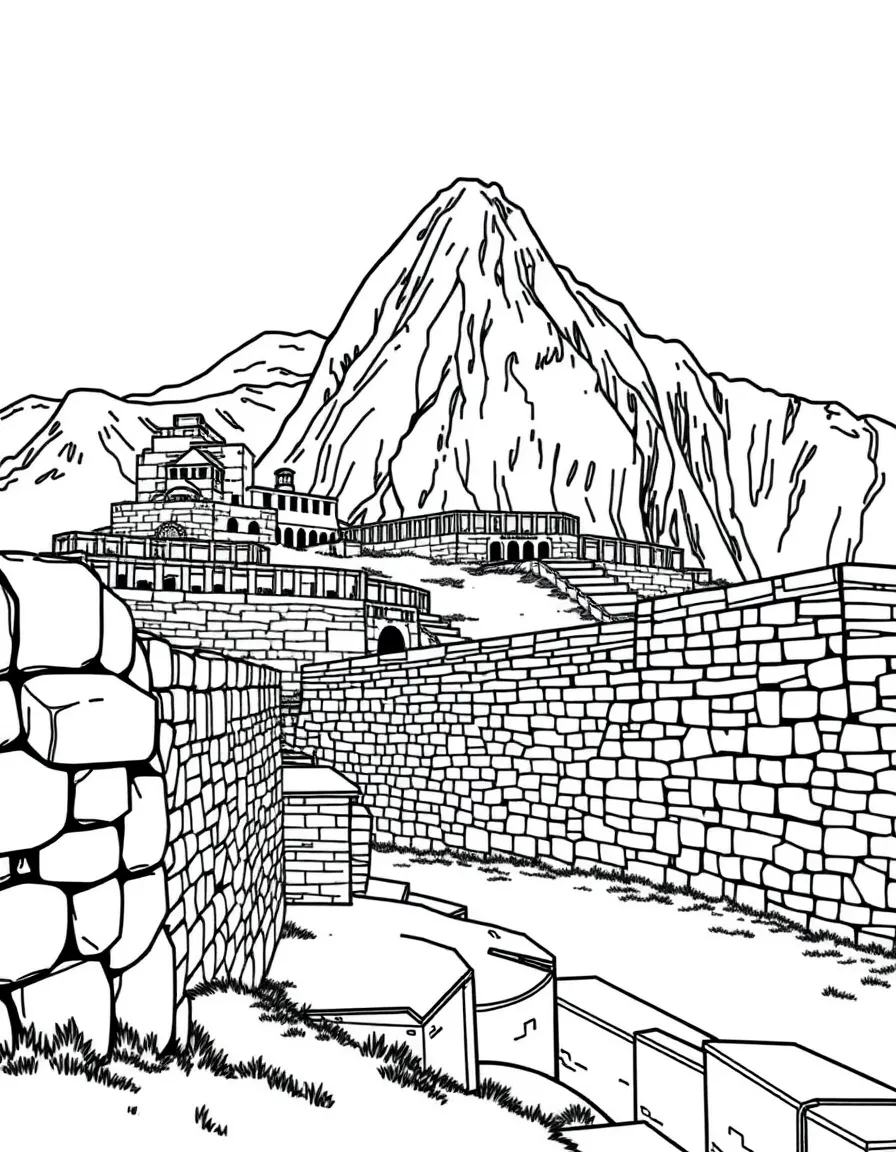 (Peru) Massive stone walls of the Sacsayhuamán fortress overlooking Cusco.