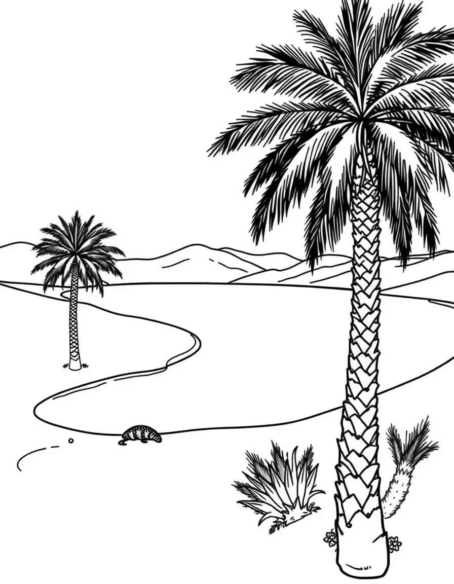 (Peru) A beautiful desert oasis with palm trees and a blue lake at Huacachina in southern Peru.