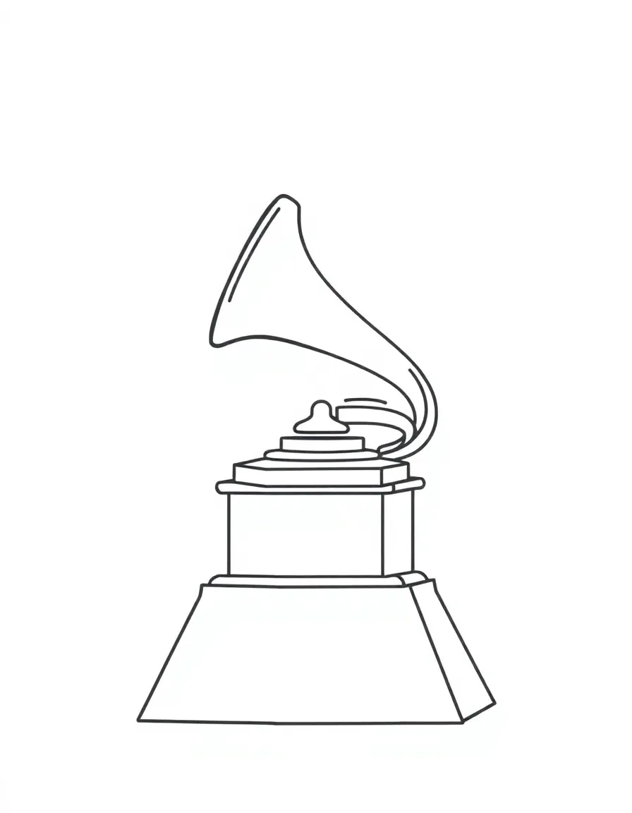 line drawing of a Grammy Award.