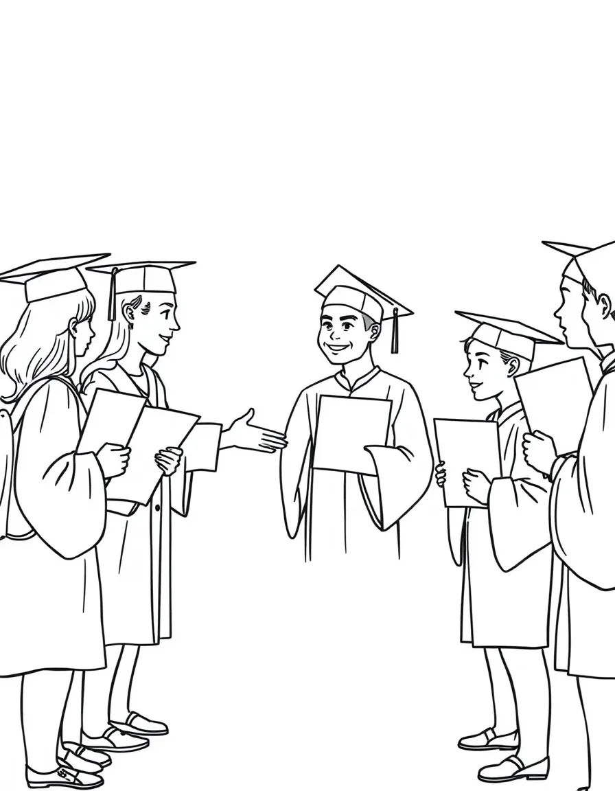 A principal handing out diplomas to students