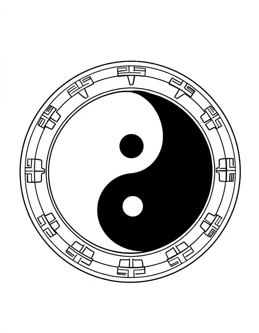 (China) A yin yang symbol circle (philosophical symbol from China)