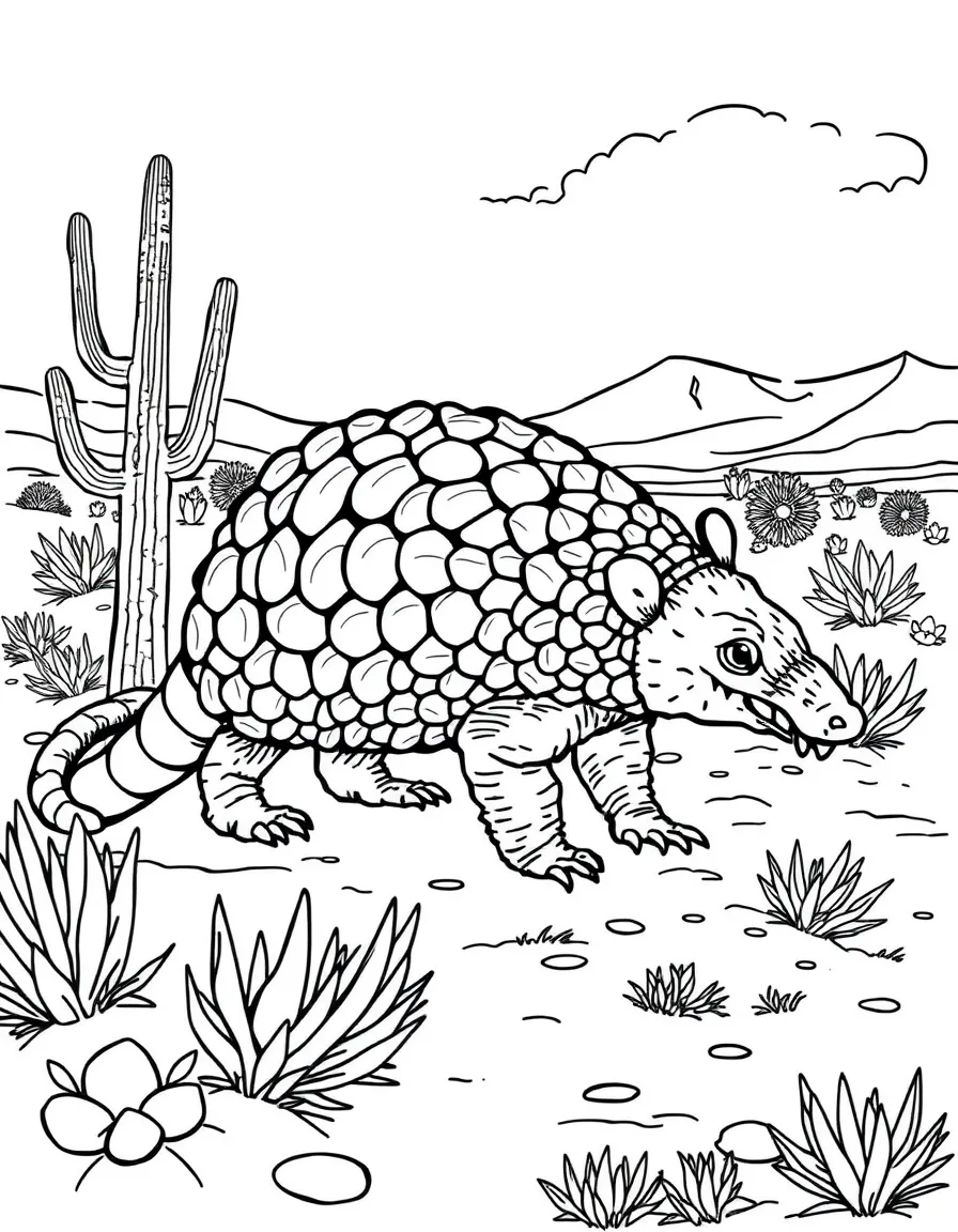 (New Mexico) An armadillo walking through the desert
