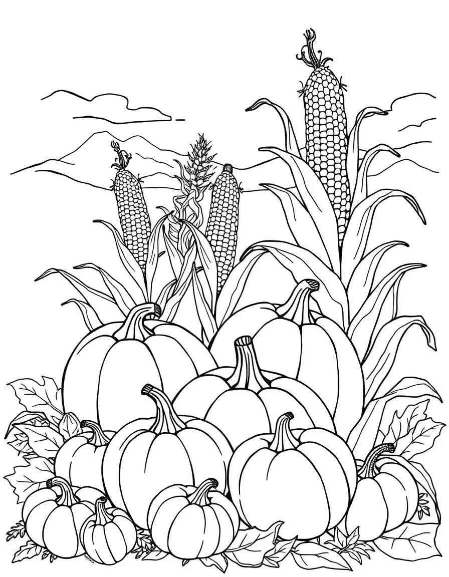 (North Dakota) A harvest festival with pumpkins and corn