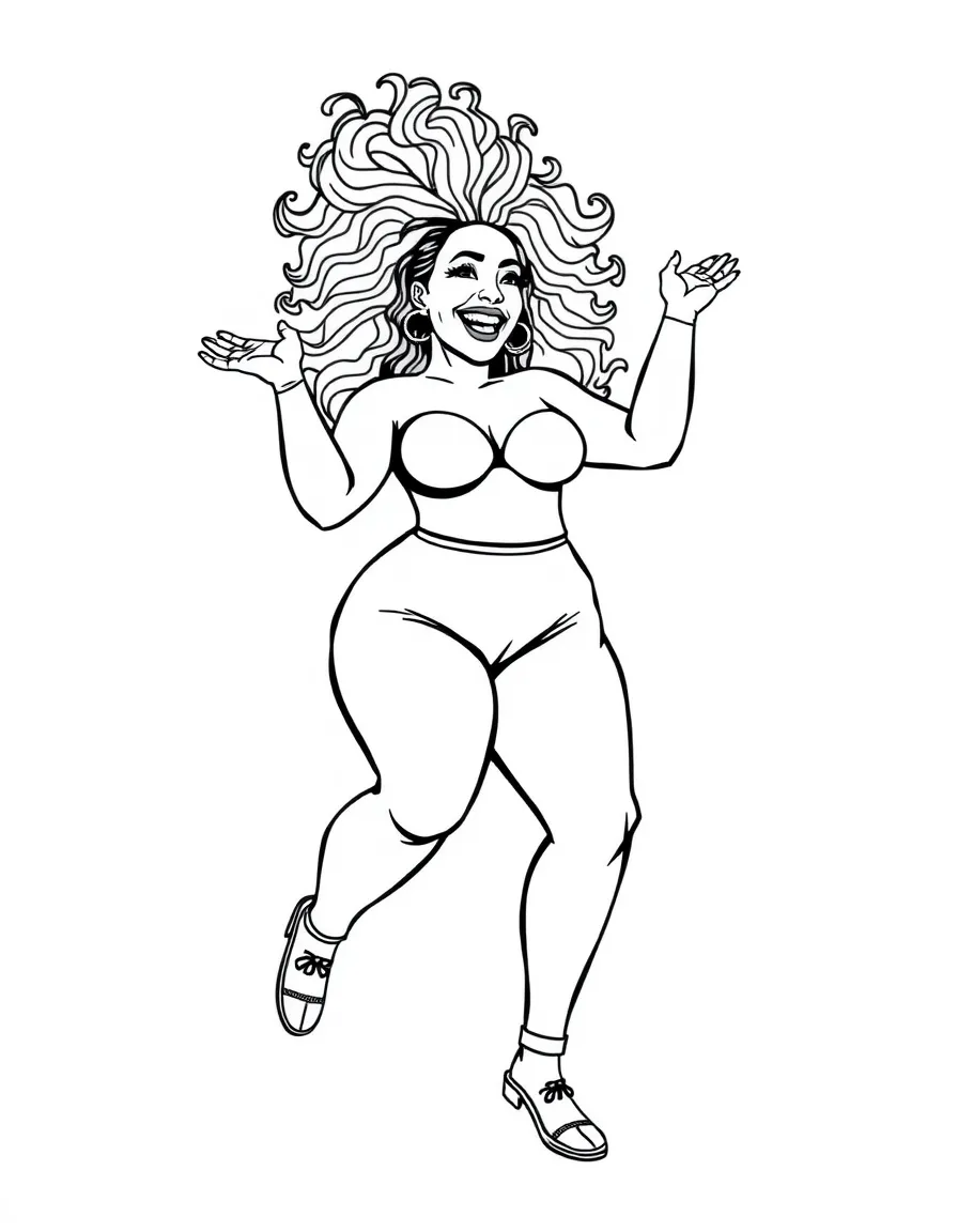 Lizzo dancing with a big smile.