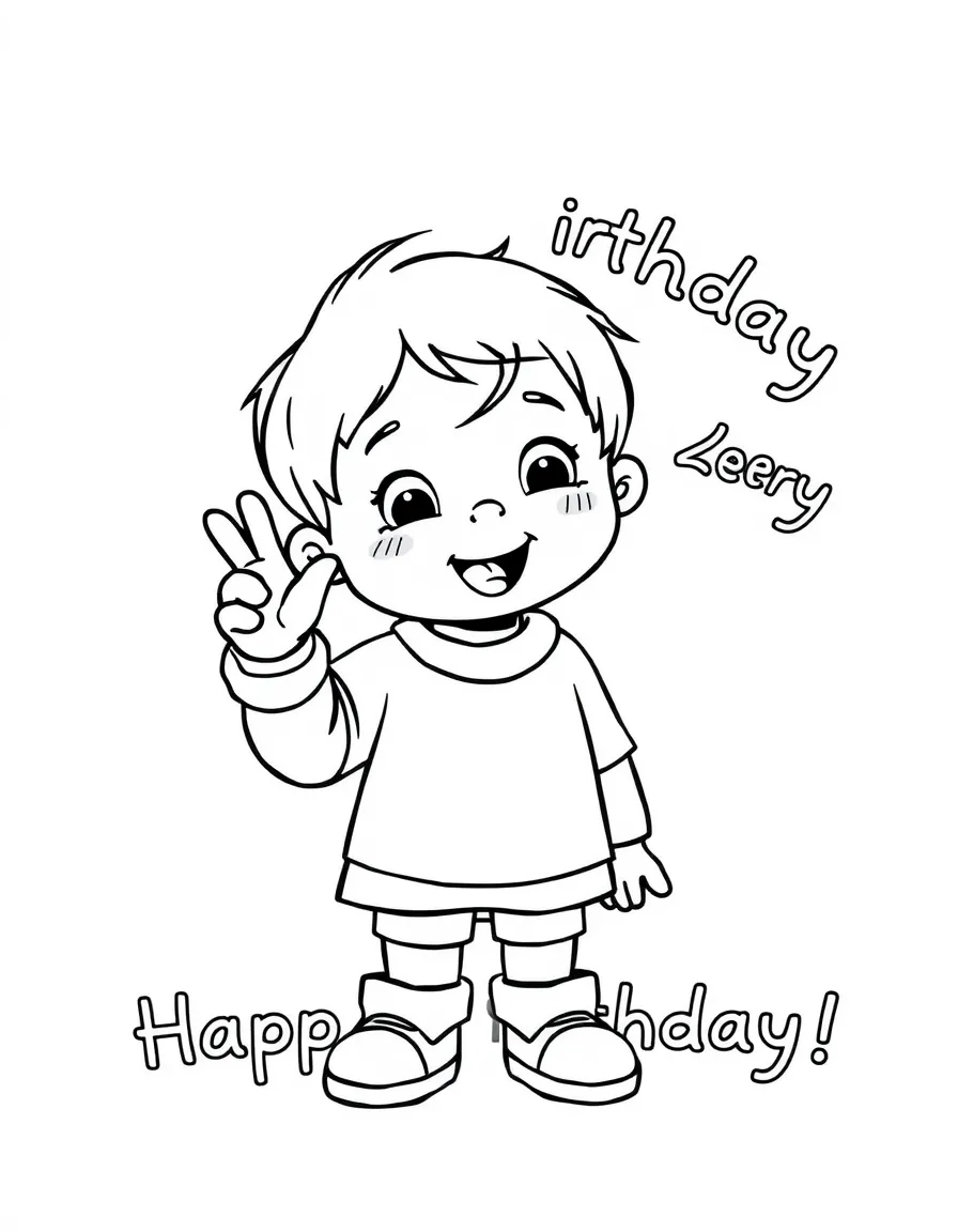 A child making a **birthday wish** and saying "Happy Birthday".