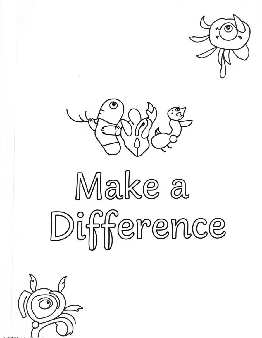 **Make a Difference** impactful coloring page, include the text "Make a Difference".