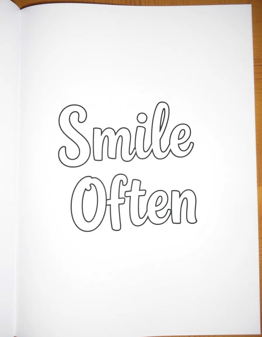 **Smile Often** cheerful coloring page, include the text "Smile Often".