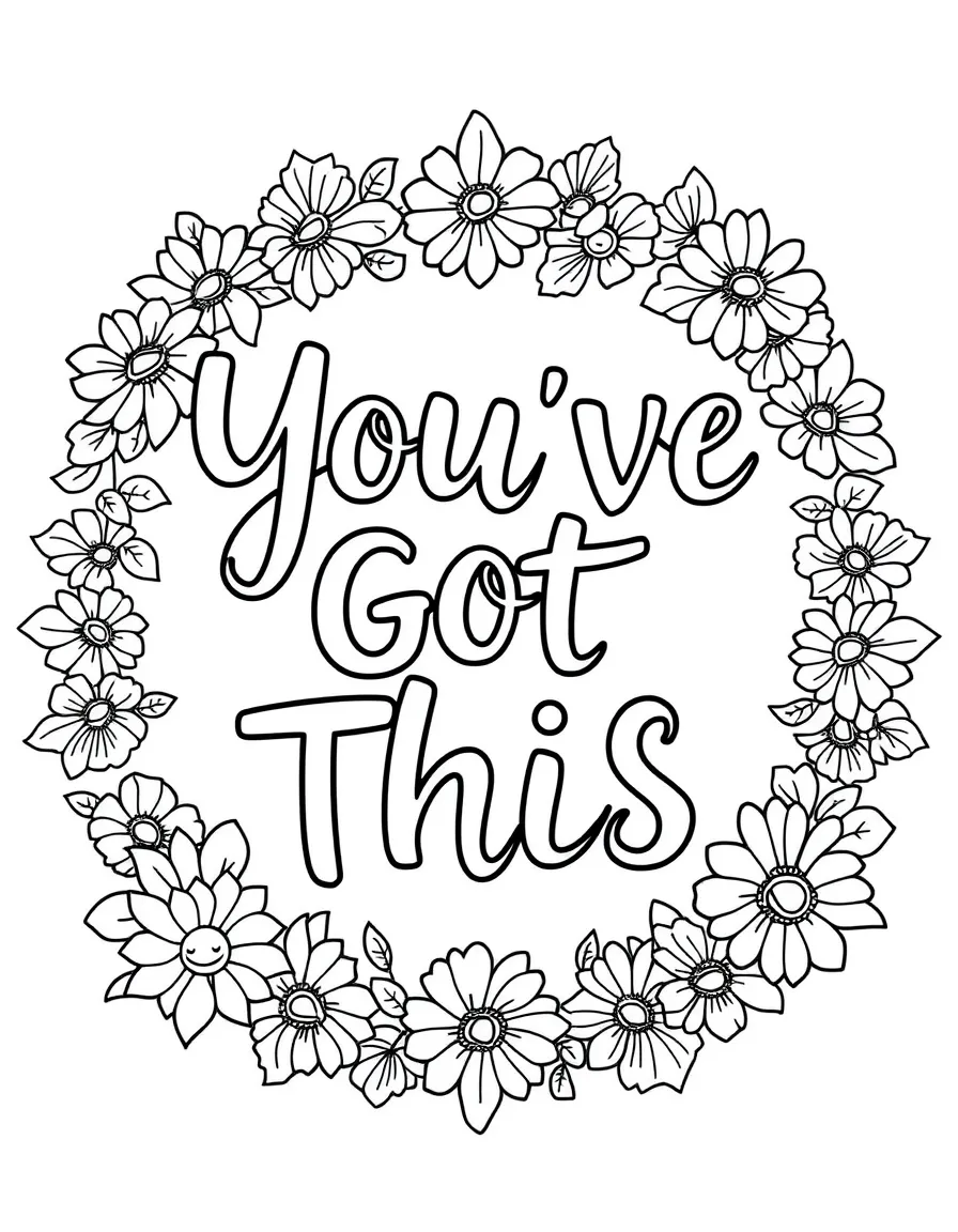 **You've Got This** encouraging coloring page, include the text "You've Got This".