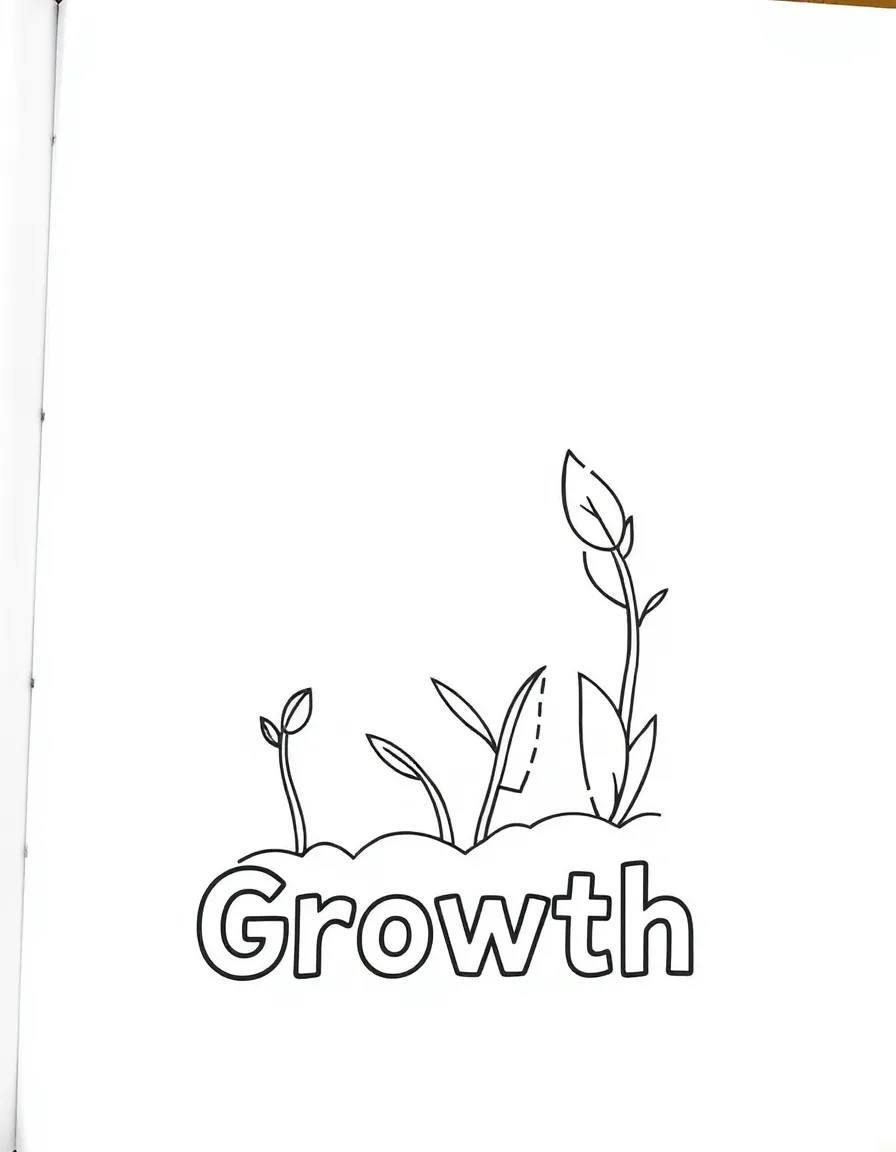 **Choose Growth** evolving coloring page, include the text "Choose Growth".