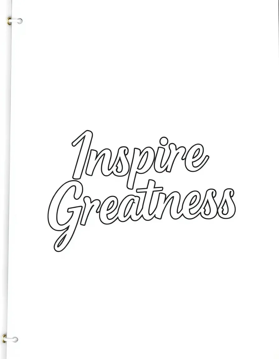 **Inspire Greatness** leadership coloring page, include the text "Inspire Greatness".