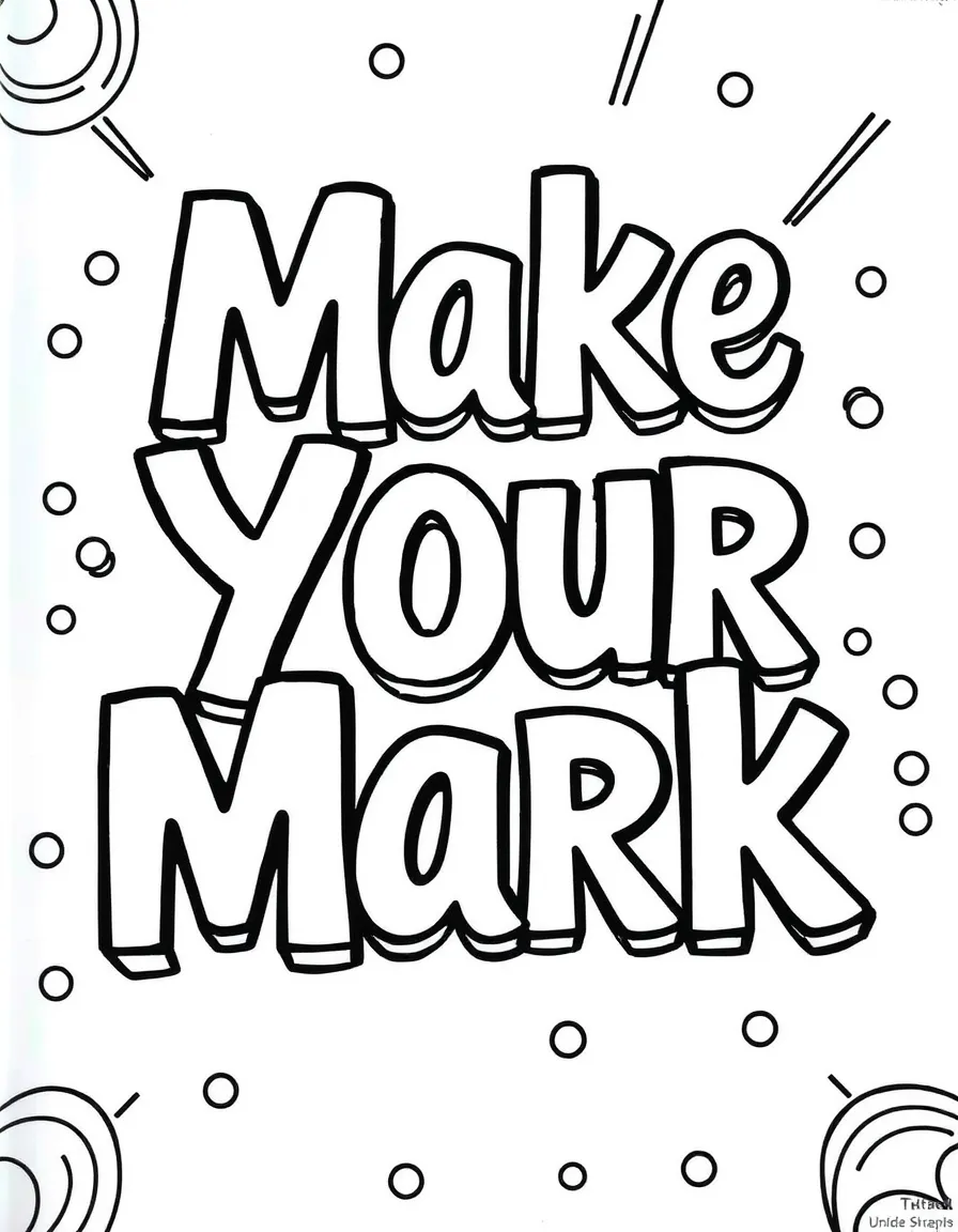 **Make Your Mark** impactful coloring page, include the text "Make Your Mark".
