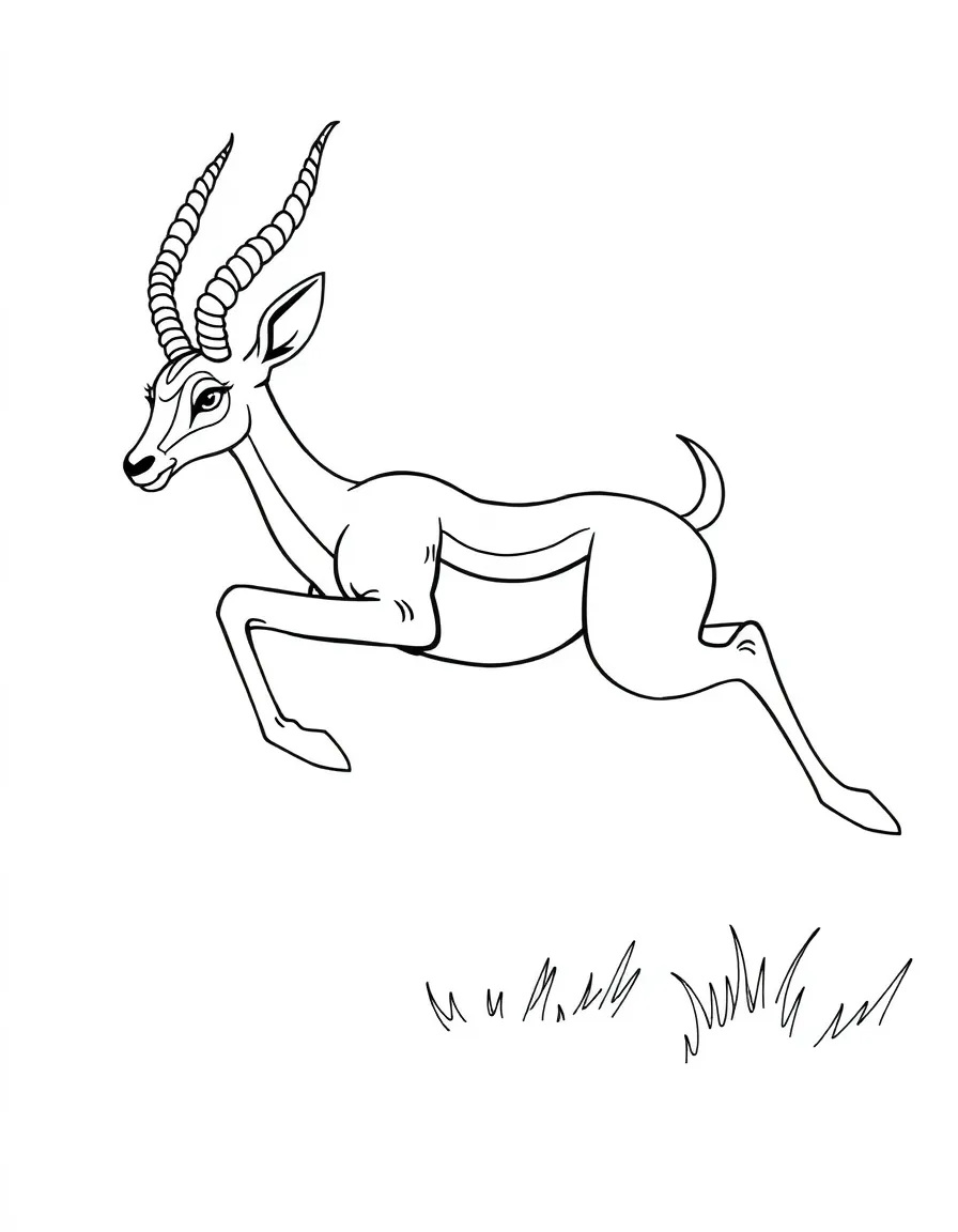 a speedy gazelle leaping coloring page