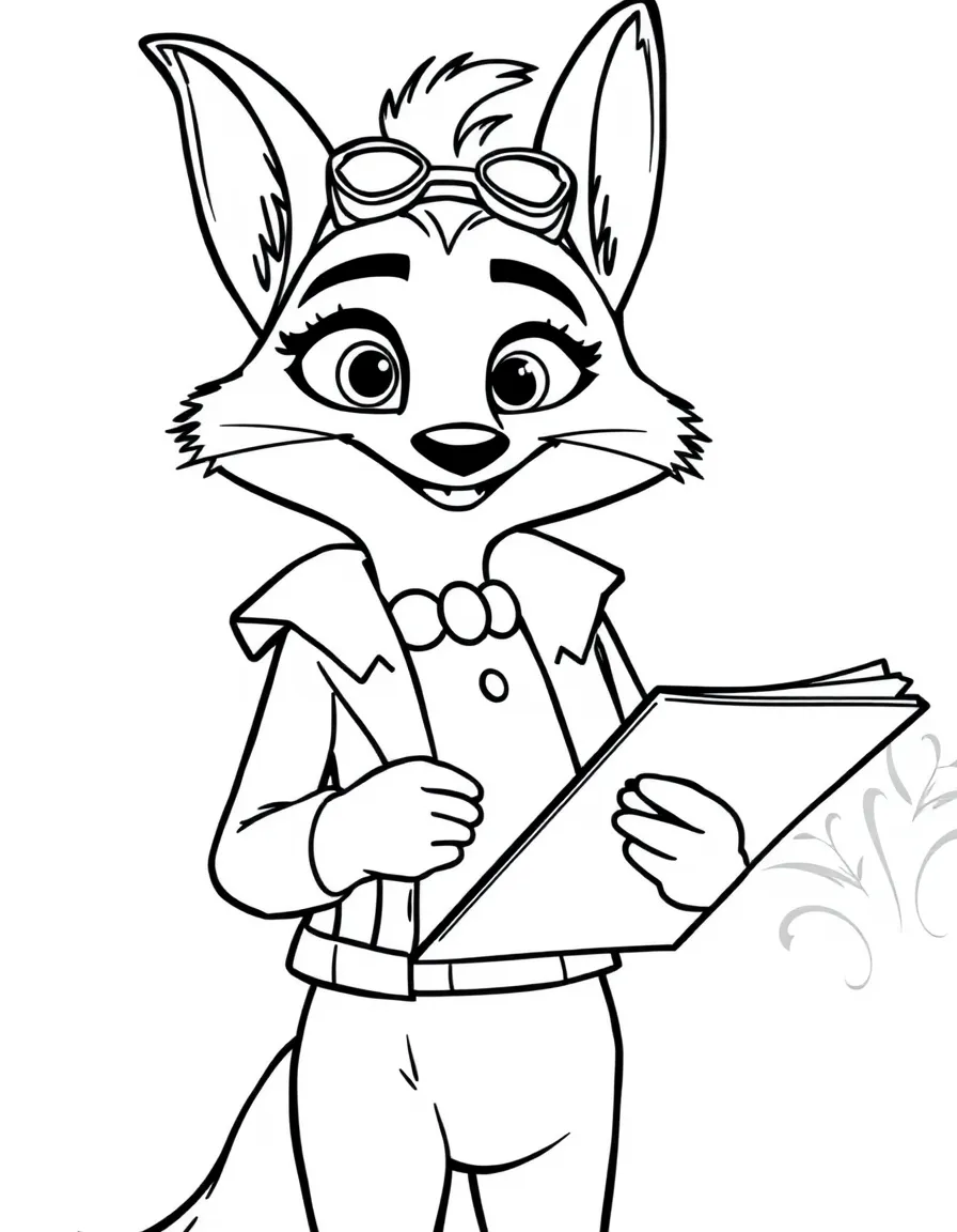 (Zootopia) Bellwether holding her clipboard with a hidden plan  