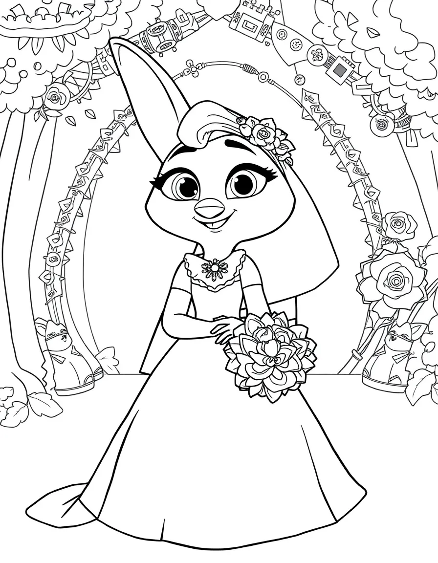 (Zootopia) Fru Fru, Mr. (Zootopia) Big’s daughter, in her wedding dress  