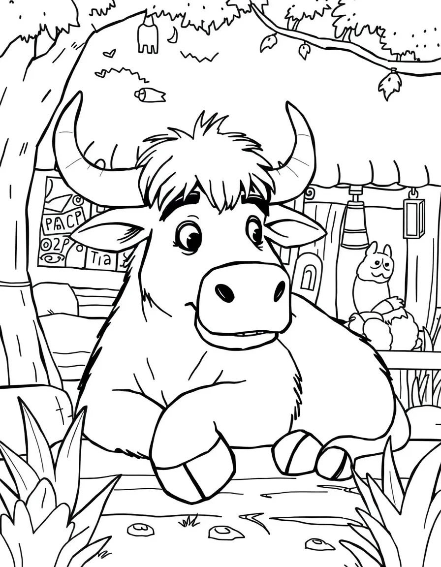 (Zootopia) Yax the yak relaxing at the naturalist club  