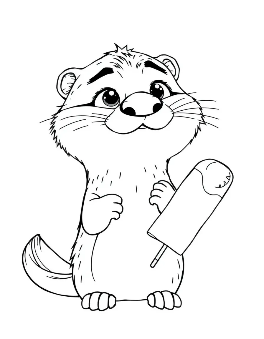 (Zootopia) The little lost otter Emmitt Otterton with a popsicle  