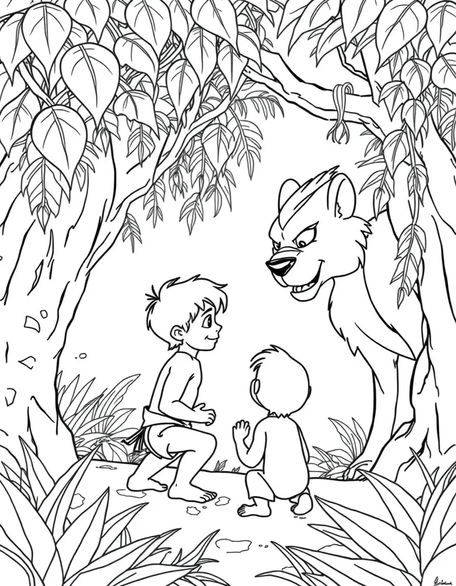 (The Jungle Book) Mowgli meeting Bagheera for the first time