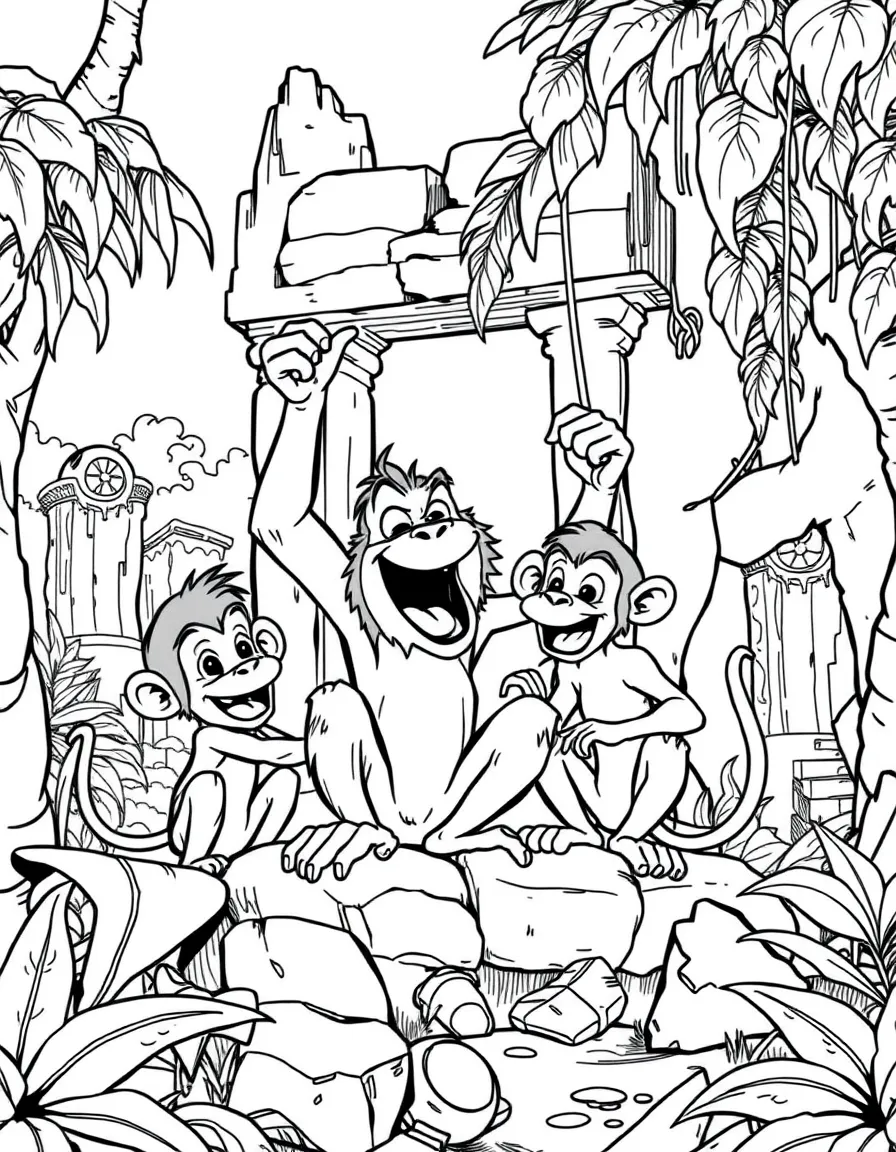 (The Jungle Book) King Louie’s monkey minions playing in the ruins