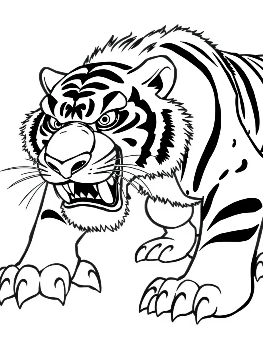 (Ice Age) Diego the saber-toothed tiger crouching and ready to pounce