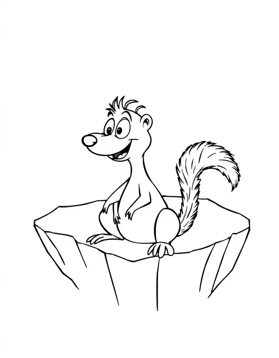 (Ice Age) Scrat stuck in the ice with only his tail visible