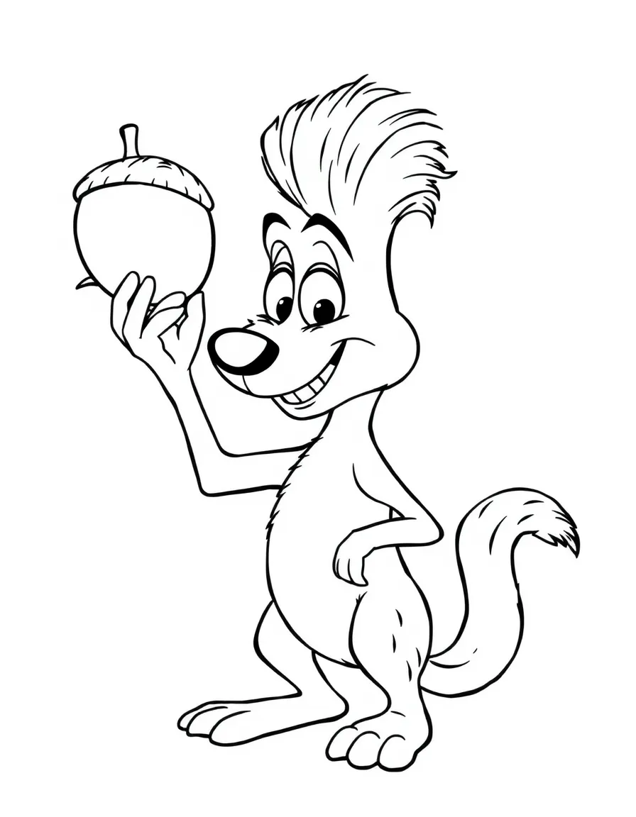 (Ice Age) Scrat holding his acorn high like a treasure