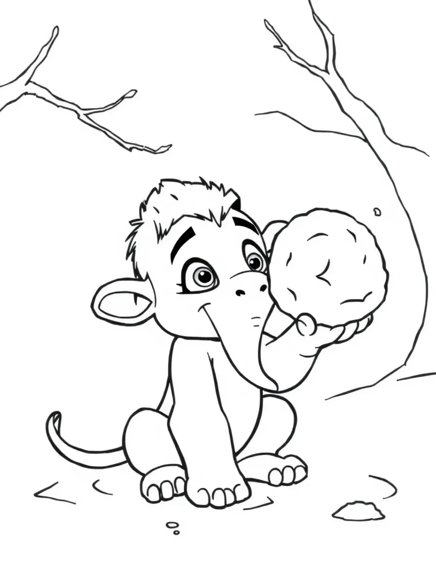 (Ice Age) Baby Roshan playing with a snowball