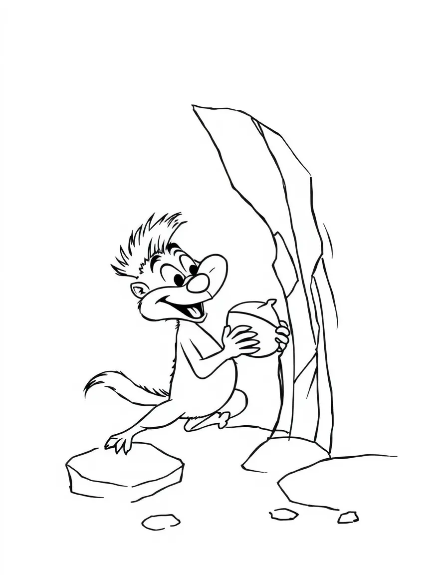 (Ice Age) Scrat accidentally causing another ice crack chasing his acorn