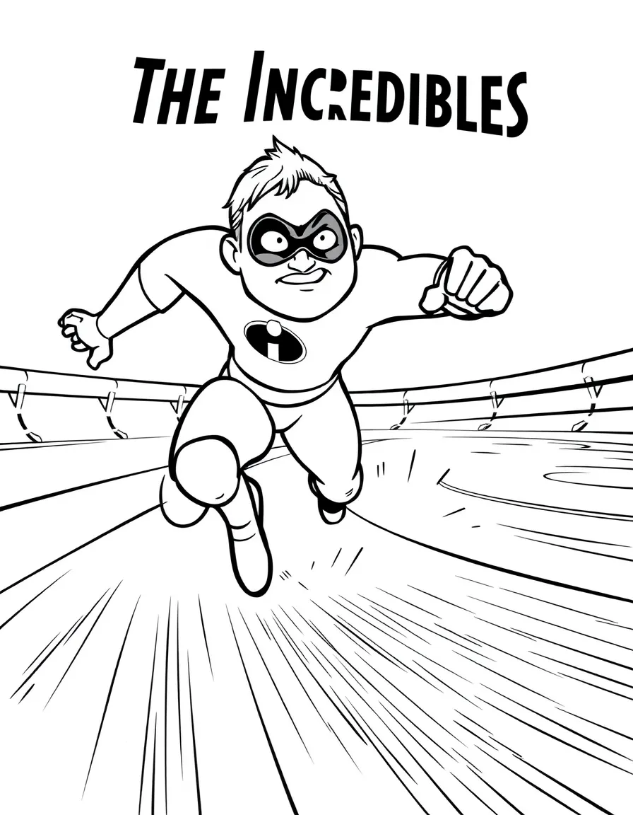 (The Incredibles) Dash running super fast around a track