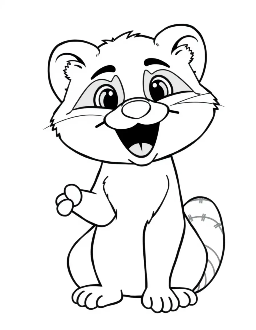 Cheerful cartoon marten coloring page
