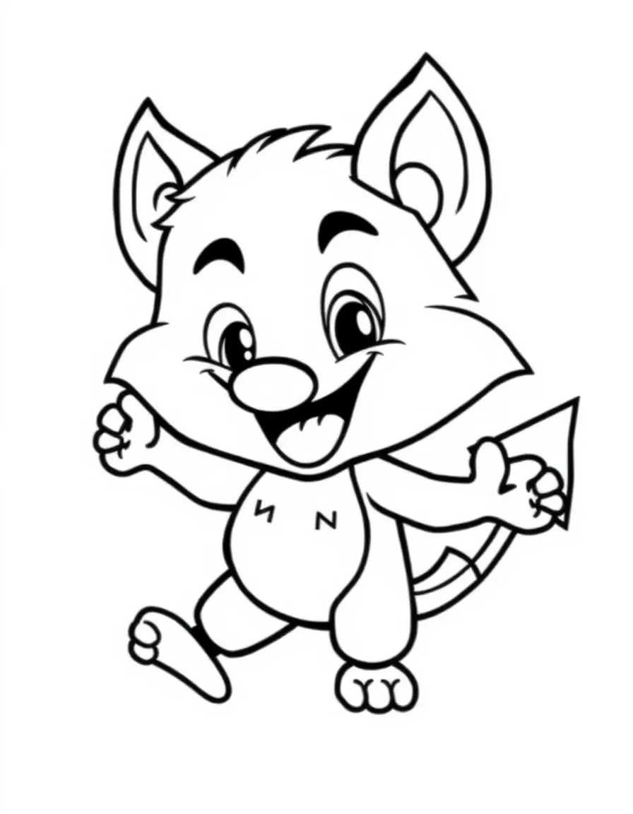 Cheerful cartoon tasmanian devil coloring page