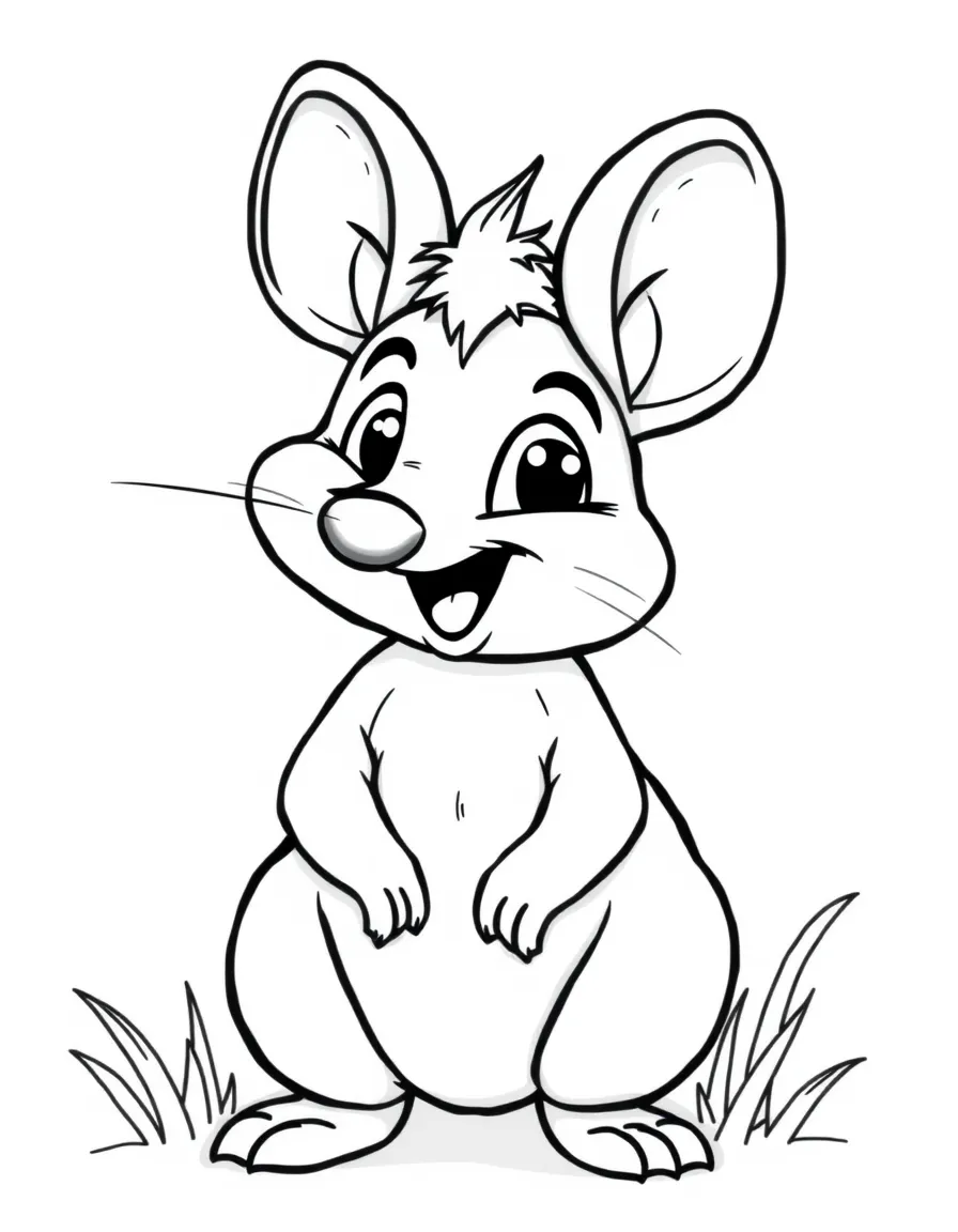 Cheerful cartoon bilby coloring page