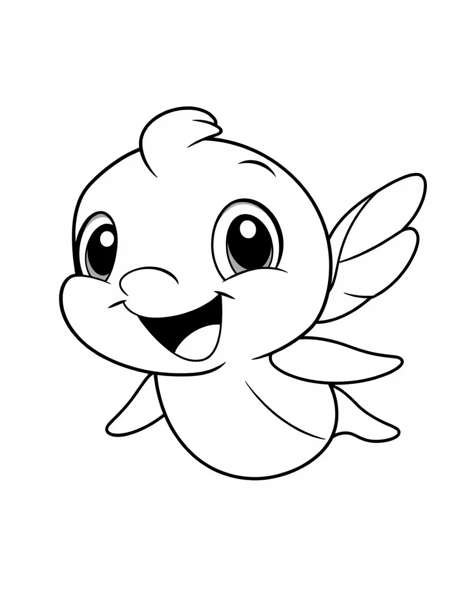 Cheerful cartoon glider coloring page