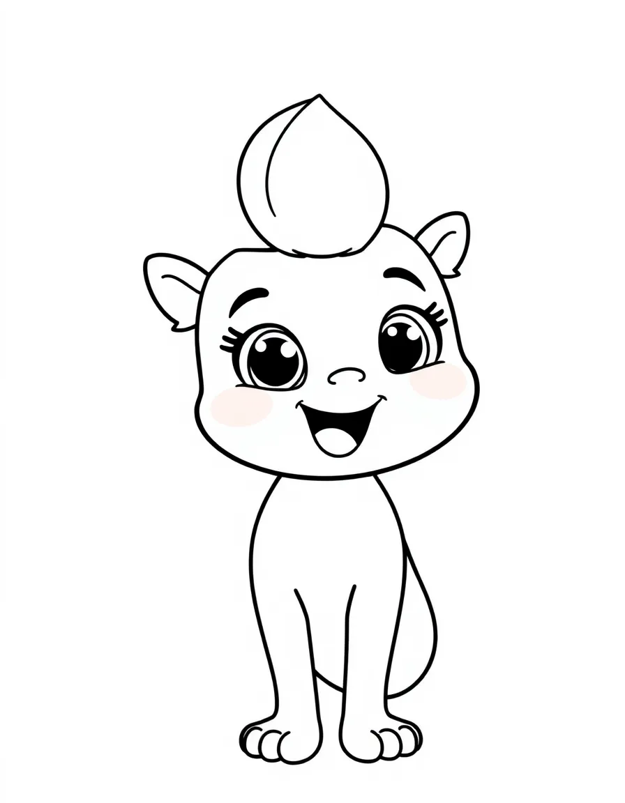 Cheerful cartoon teal coloring page