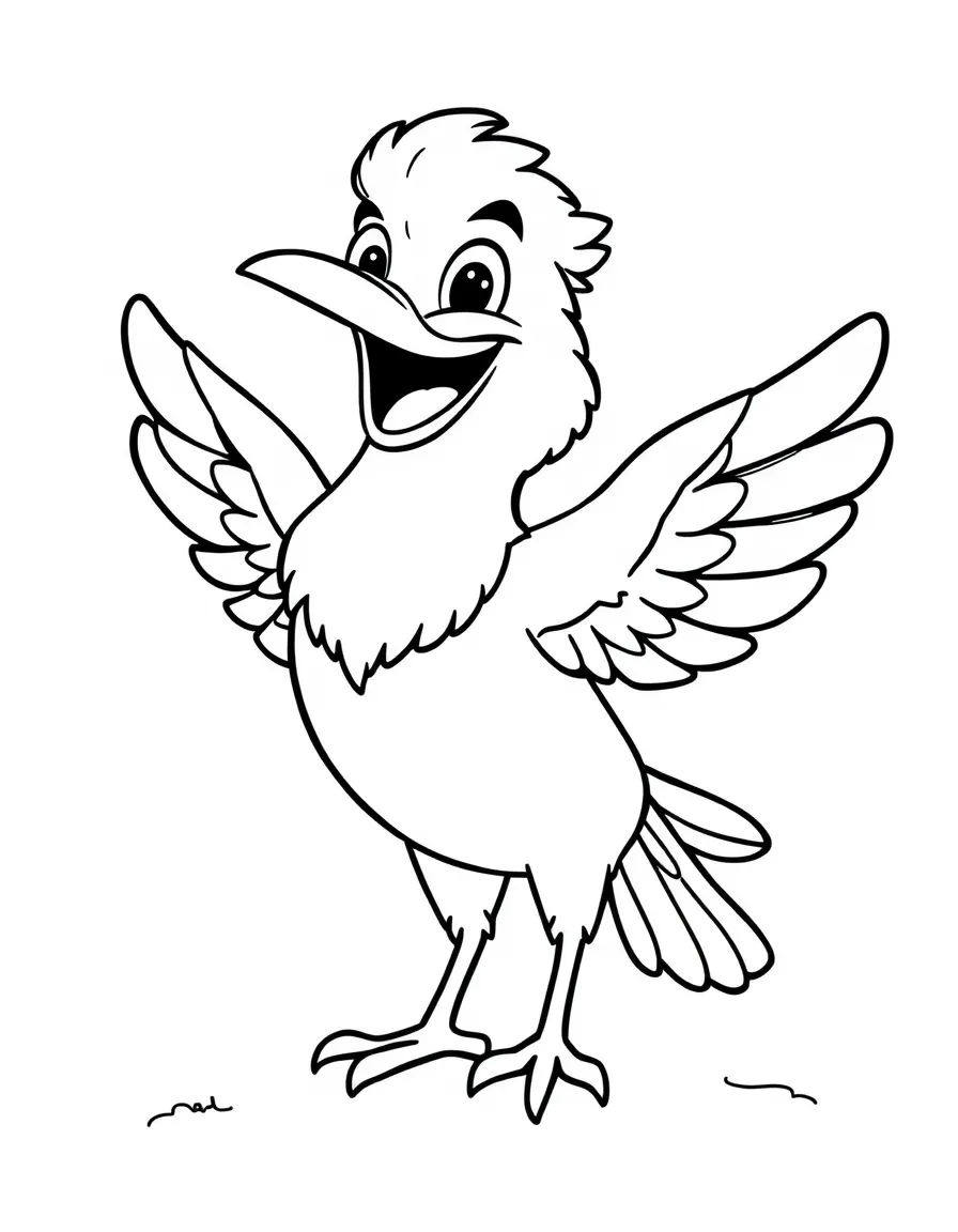 Cheerful cartoon harrier coloring page