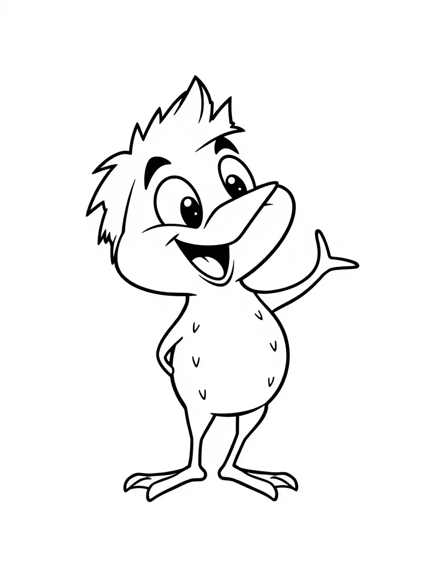 Cheerful cartoon martin coloring page