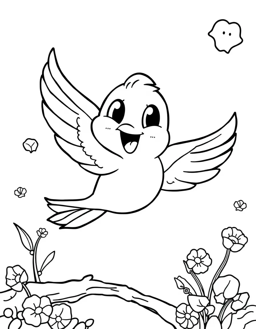 Cheerful cartoon swift coloring page